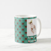 フォトラブユーおばあちゃんカスタムの素朴木ハート コーヒーマグカップ (正面右)