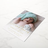 フォトラブ感謝してい生誕生発表ラグジュアリー 箔招待状 (回転した状態)