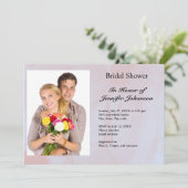 フォトラベンダーミストマーブルブライダルシャワー 招待状 (スタンド正面)