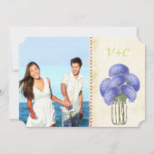 フォトラベンダーライムアジサイ結婚アメイソン 招待状 (裏面)