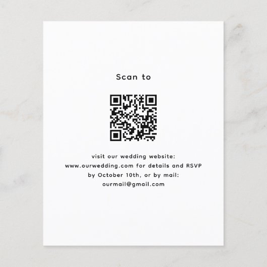 フォトラベンダー花模様QR RSVP予算結婚の (裏面)