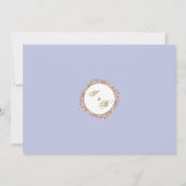 フォトラベンダー金ゴールドエレガントな結婚式日付を保存 招待状 (裏面)