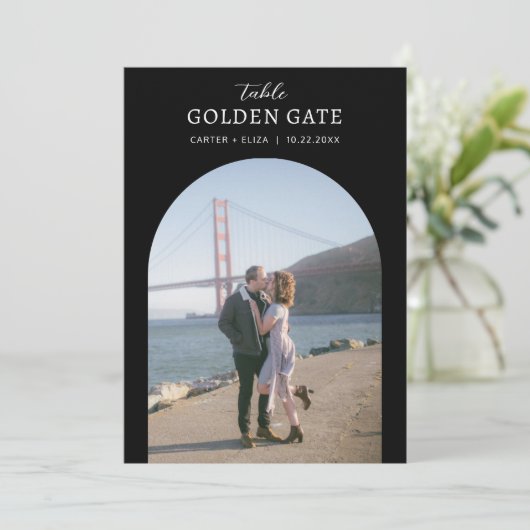 フォトランドマークの場所テーブル番号カードの署名 メニュー (スタンド正面)