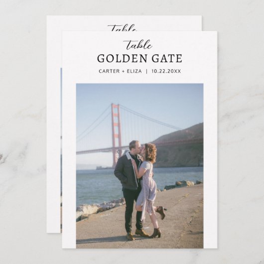 フォトランドマークの場所テーブル番号カードの署名 メニュー (正面/裏面)