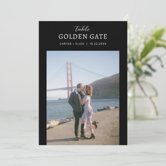 フォトランドマークの場所テーブル番号カードの署名 メニュー (スタンド正面)