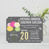 フォトランヌカルスモダンタイポグラフィ結婚ズ 招待状 (スタンド正面)