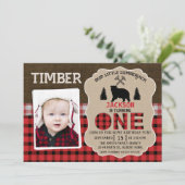 フォトランバージャックバーラップ1歳の誕生日招待状 招待状 (スタンド正面)