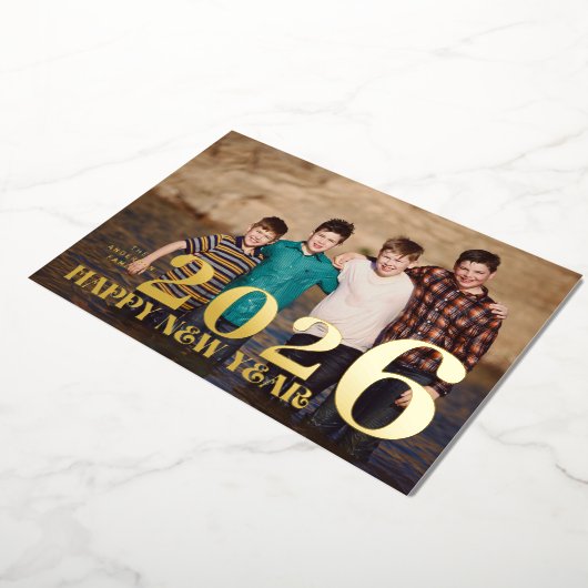 フォトラージプレミアム金ゴールドハッピーニューイヤー2024 箔シーズンカード (回転した状態)