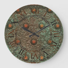 フォトリアリスティックスチームパンクプレートメタルラスティ鋼 ラージ壁時計