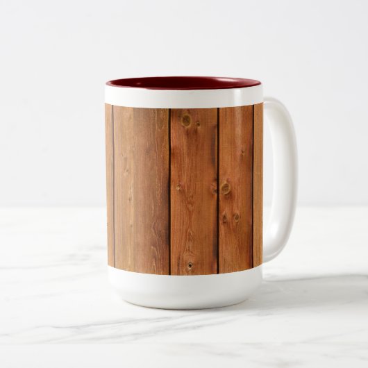 フォトリアリスティック素朴、ウッドウェザーボード ツートーンマグカップ (正面右)