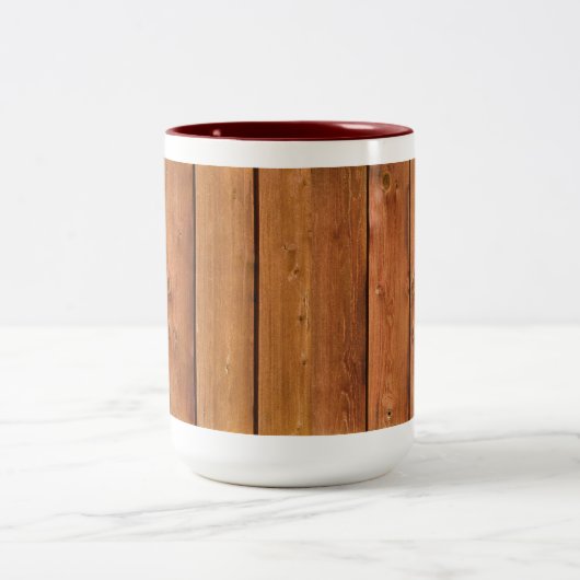 フォトリアリスティック素朴、ウッドウェザーボード ツートーンマグカップ (中央)