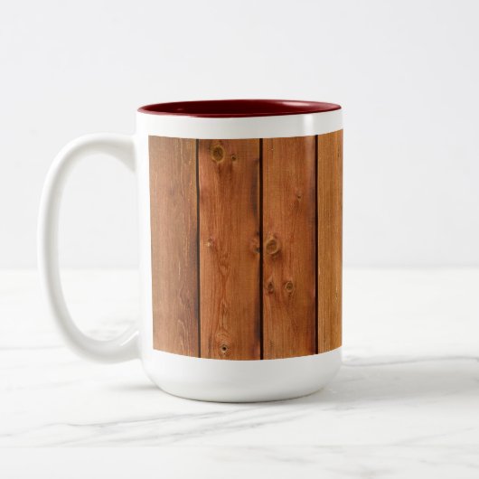 フォトリアリスティック素朴、ウッドウェザーボード ツートーンマグカップ (左)