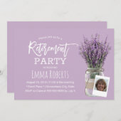 フォトリタイアクラッシーラベンダーフローラジャガーパープル 招待状 (正面/裏面)