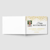 フォトリタイアメントパーティーゲスト金ゴールドグリッター ゲストブック (全面)