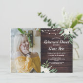 フォトリタイアメントパーティー退職したの木の白い花 招待状 (スタンド正面)