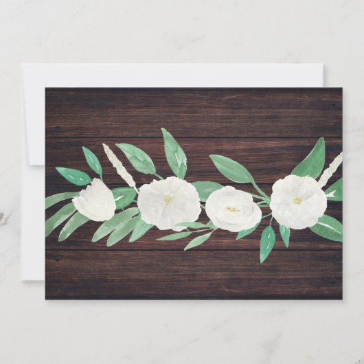 フォトリタイアメントパーティー退職したの木の白い花 招待状 (裏面)