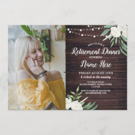 フォトリタイアメントパーティー退職したの木の白い花 招待状