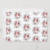 フォトリタイアメントフラワーレッドクリーム金ゴールドウィンター 招待状 (裏面)