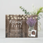 フォトリタイア素朴ルラベンダーメイソンジャールウッド 招待状 (スタンド正面)