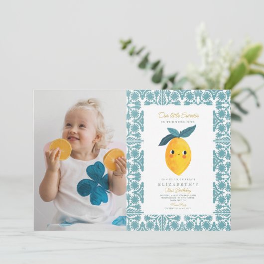 フォトリトルスウィートレモン1st誕生日 招待状 (スタンド正面)