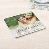 フォトリハーサルの夕ご飯を前の夜 スクエアペーパーコースター (アングル)