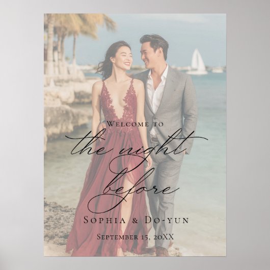 フォトリハーサルの夕食の歓迎サイン ポスター (正面)