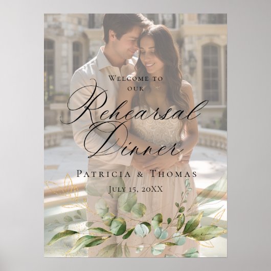 フォトリハーサルの夕食の歓迎サイン ポスター (正面)