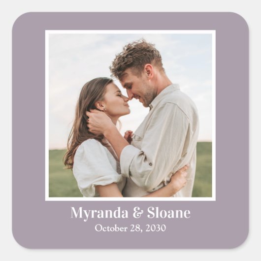 フォトリハーサルディナーパープル スクエアシール (正面)