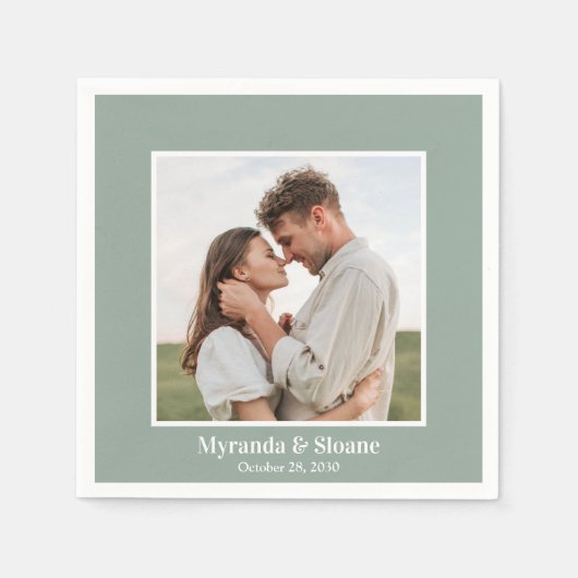 フォトリハーサルディナーユーカリプトゥスナプキンス スタンダードカクテルナプキン (正面)