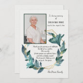 フォトリメンブランス悔やみや弔慰サンキューカード 招待状 (正面/裏面)