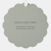 フォトリースフレームパーソナライズされたクリスマス オーナメントカード (裏面)