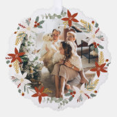 フォトリースフレームパーソナライズされたクリスマス オーナメントカード (正面)