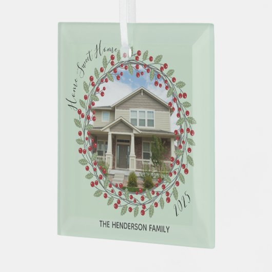 フォトリースホームスイートホームクリスマスツリー ガラスオーナメント (正面左)