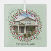 フォトリースホームスイートホームクリスマスツリー ガラスオーナメント (正面)