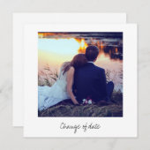 フォトルック結婚の日付の変更 招待状 (正面/裏面)