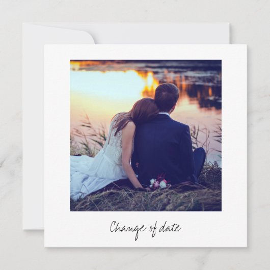 フォトルック結婚の日付の変更 招待状 (正面)