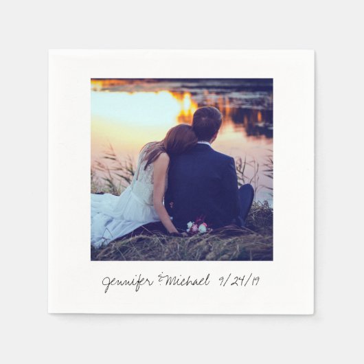 フォトルック結婚フォト スタンダードカクテルナプキン (正面)