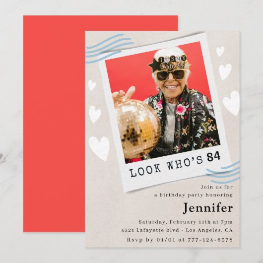 フォトルック誰が84歳の誕生日招待状を回している 招待状 (正面/裏面)