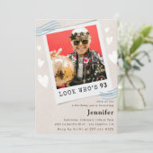 フォトルック誰が93歳の誕生日招待状 招待状 (スタンド正面)