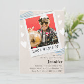 フォトルック誰が97歳の誕生日招待状 招待状 (スタンド正面)