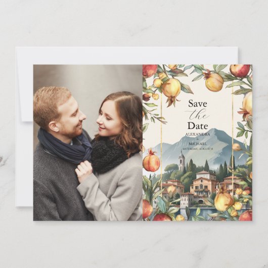 フォトレイクコモイタリアデスティネーションウェディング セーブザデート (正面)