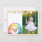 フォトレインボークラウドフローラハートサンキューカード サンキューカード (正面)