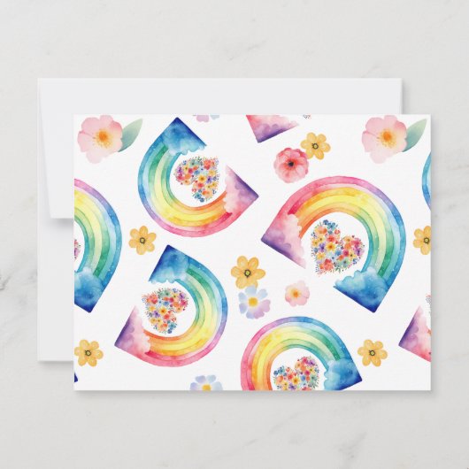 フォトレインボークラウドフローラハートサンキューカード サンキューカード (裏面)