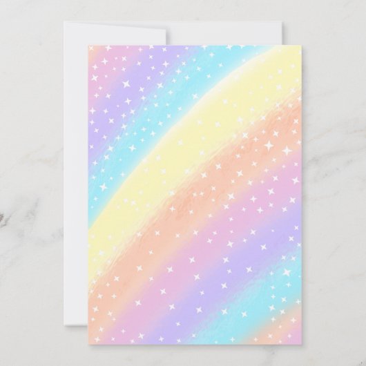 フォトレインボーユニコーン誕生日招待状 招待状 (裏面)