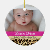 フォトレオパード両面2写真ベビー最初 セラミックオーナメント (裏面)