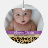 フォトレオパード両面2写真ベビー最初 セラミックオーナメント (裏面)