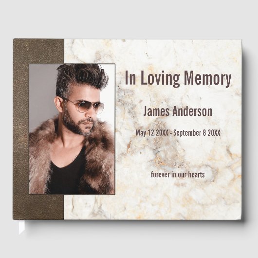 フォトレザーフェイクマーブルゲストブック ゲストブック (正面)