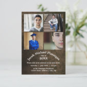 フォトレザー4枚3x5 -卒業発表 招待状 (スタンド正面)