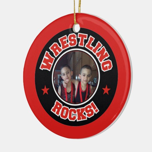 フォトレスリングロックスクリスマスオーナメント セラミックオーナメント (左)