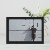 フォトレタリングブルーの卒業式 招待状 (スタンド正面)